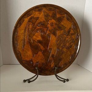 Vintage Hand Carved Wooden Tray